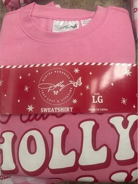 Dolly Mad Engine Pink Christmas Sweatshirt Size Large